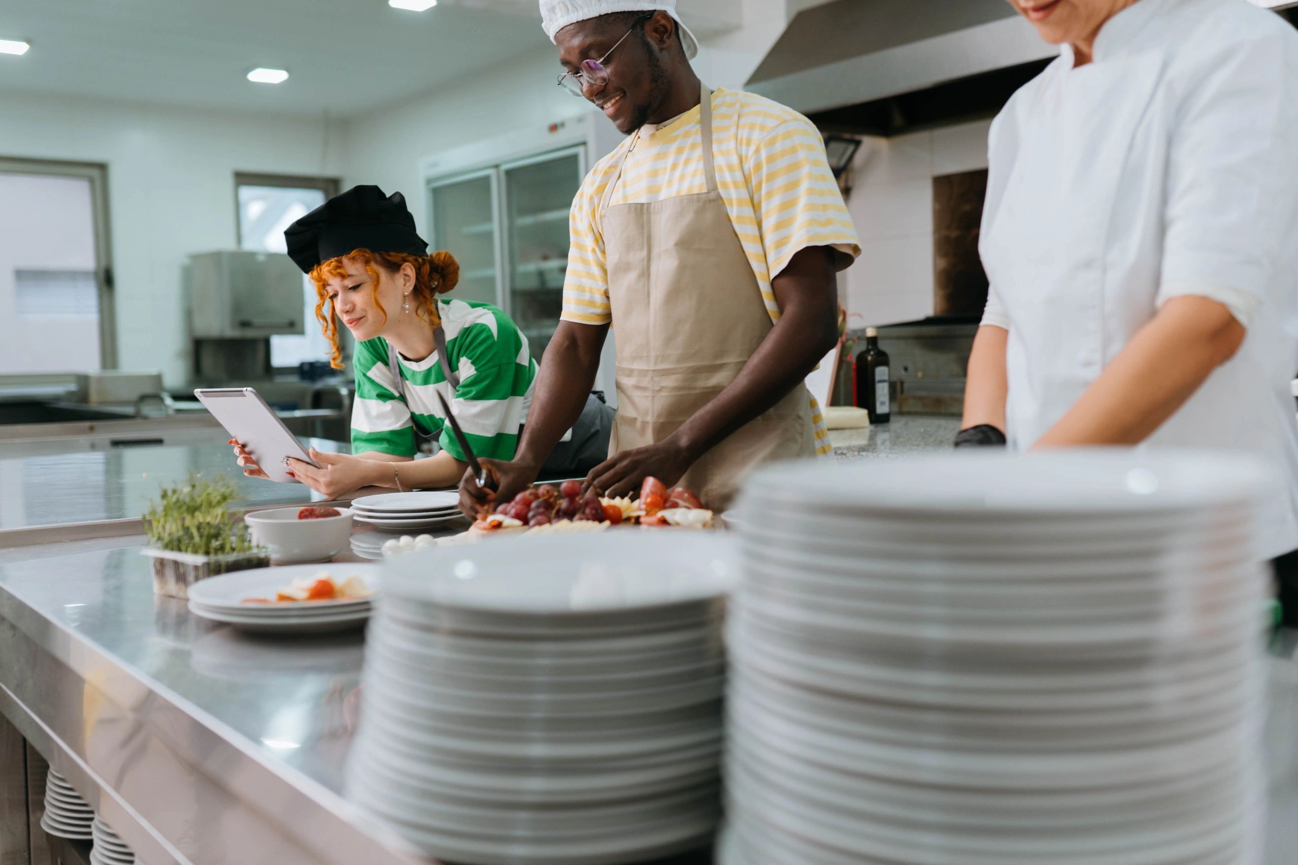 Smiling restaurant team member